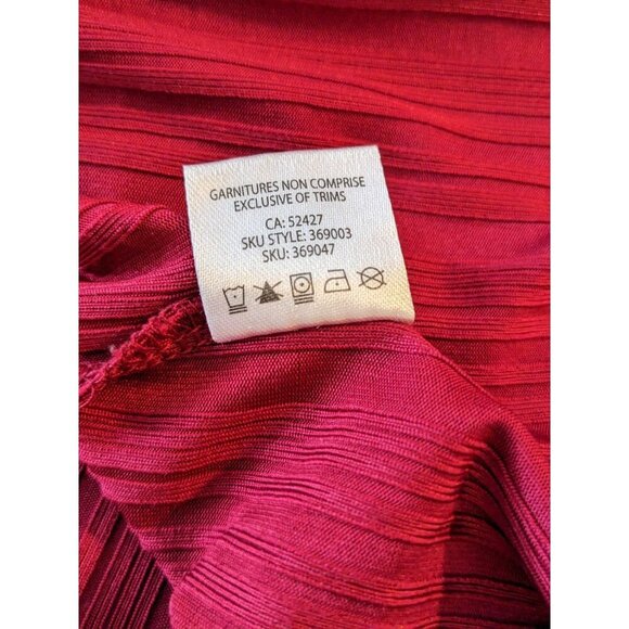 Womens XL Lace Trim Y2K Style Camisole Tank Top Sleeveless Cami Red Textured - Picture 8 of 8